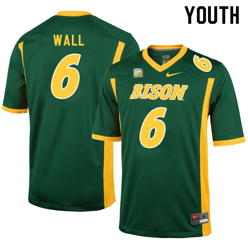 Youth #6 Cedric Wall North Dakota State Bison College Football Jerseys Sale-Green - Click Image to Close